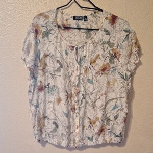 a.n.a Women's Floral Blouse - Cream and Multicolor